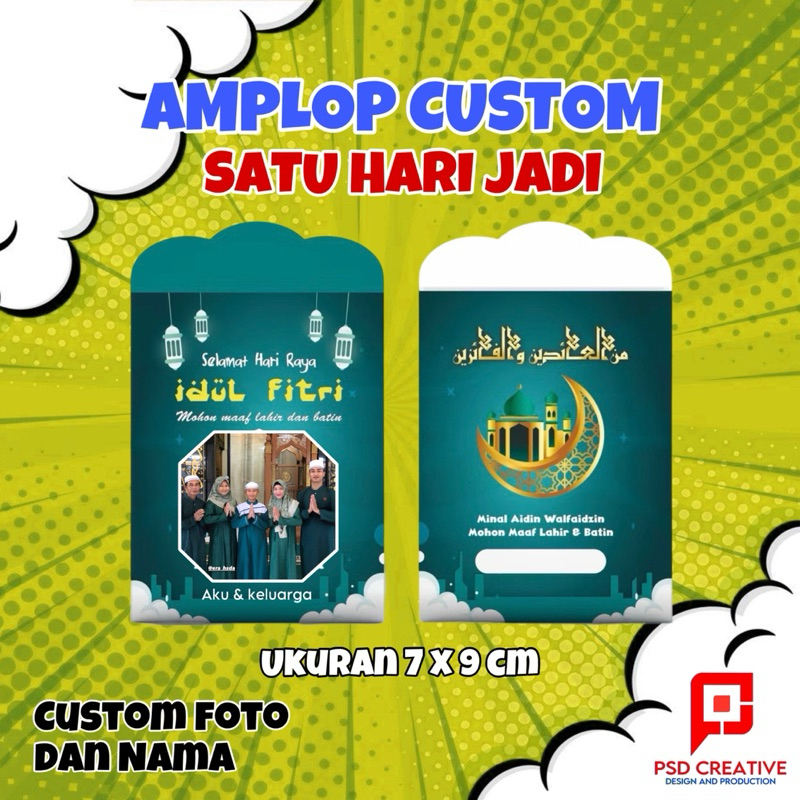 

Amplop Lebaran 2025 Custom foto dan nama satu hari jadi 1 pack isi 10 pcs