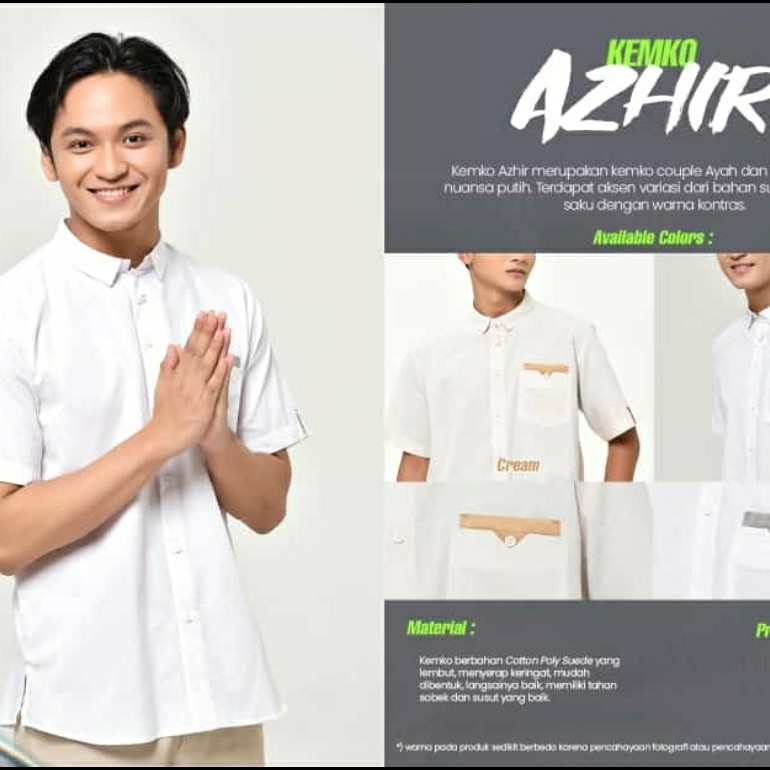 KEMKO AZHIR PDK/KEMKO LENGAN PENDEK RABBANI/BAJU KOKO LENGAN PENDEK RABBANI/BAJU KOKO DEWASA/BAJU KO