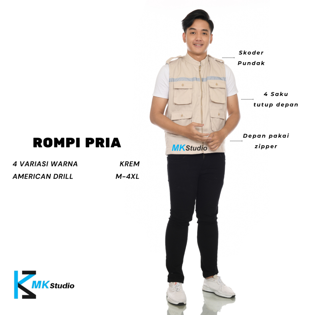 Rompi proyek/Rompi safety/Rompi kerja/Rompi custom bordir/Rompi pupr/Rompi satpam/Rompi security