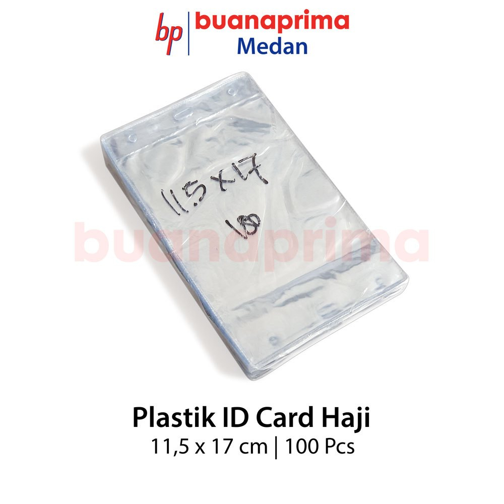 

PLASTIK ID CARD HAJI 11.5 x 17 cm isi 100 pcs Name Tag Holder Panitia