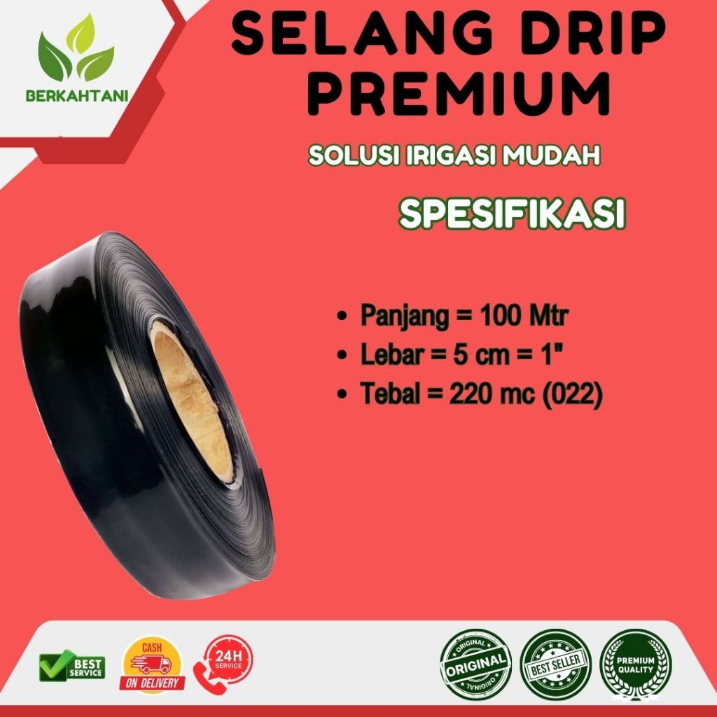 Selang Drip Selang Irigasi Selang Sawah Hitam 1 Inch 1 Dim 100 Meter 220 Mikron 022