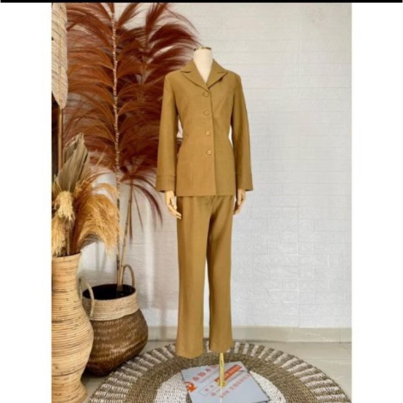 setelan celana blezer pemda pns warna muda