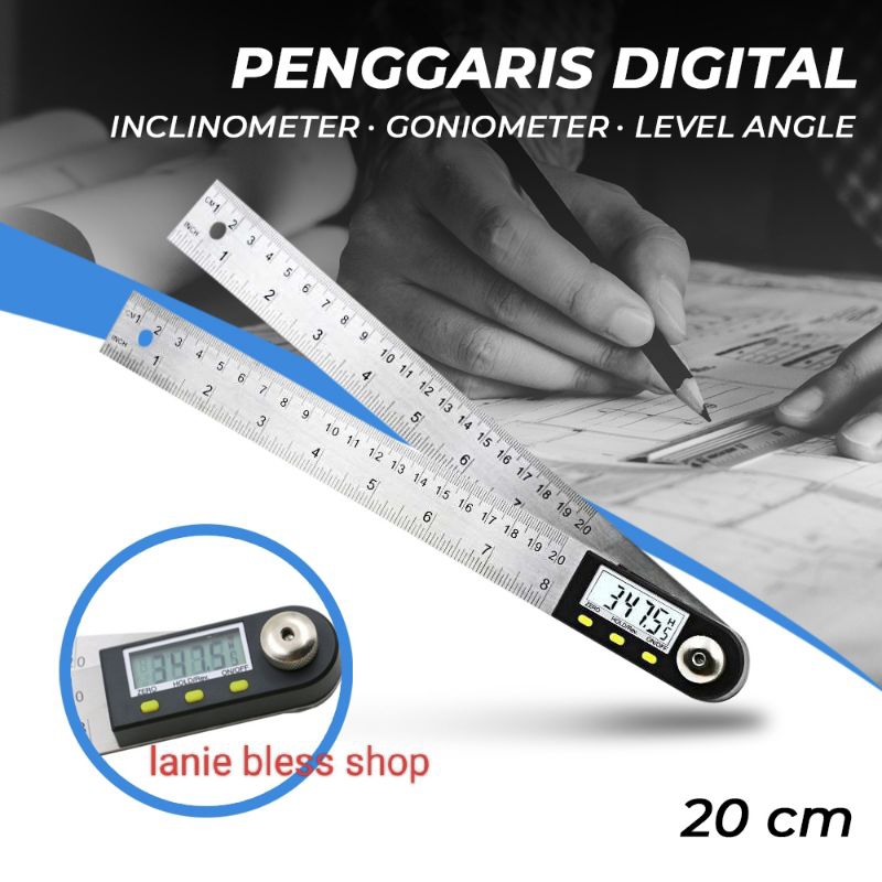 

penggaris digital inclinometer goniometer level angle ruler pengukur sudut 2in1