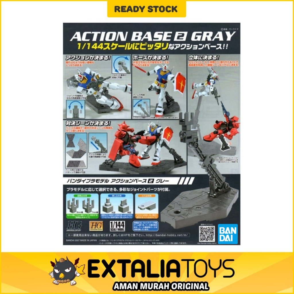 Action Base 2 Gray - Display Stand Base Gundam - Bandai