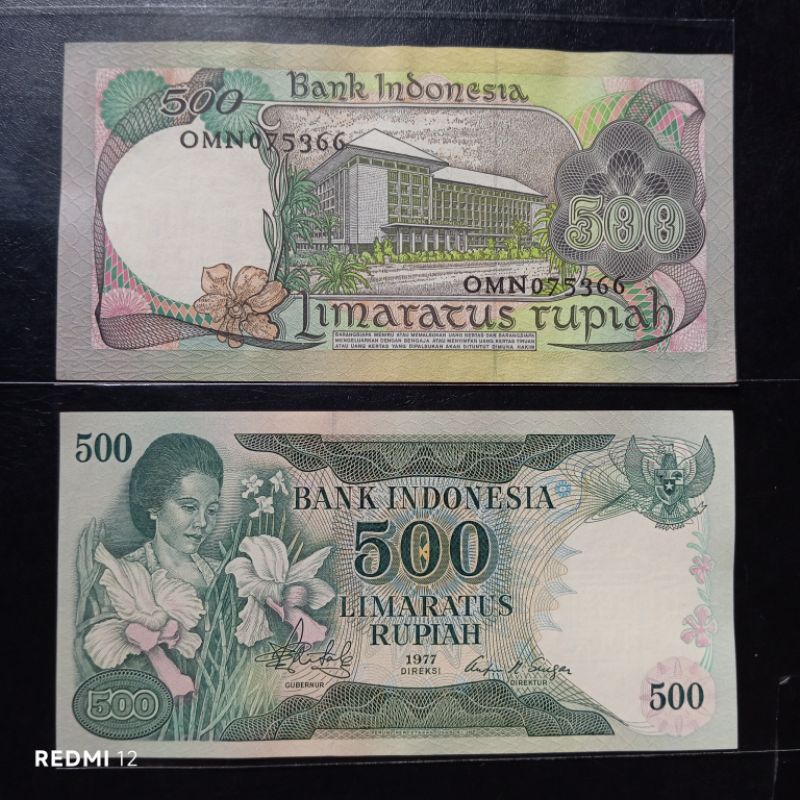 uang kertas 500 rupiah ibu konde tahun 1977 Baru mulus asli