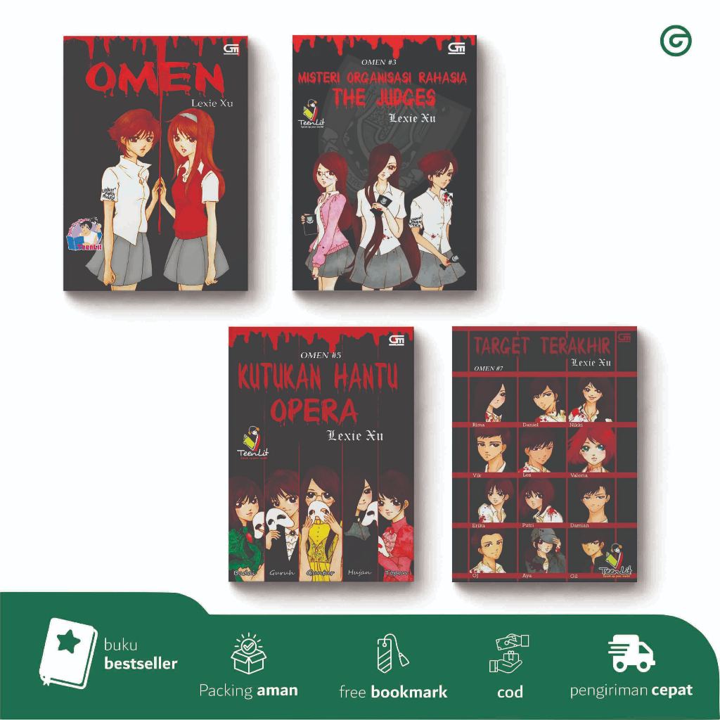 (Indo) Buku Novel Horror Misteri Teenlit OMEN SERIES / Seri Lexie Xu 1 2 3 4 5 6 7 Lengkap