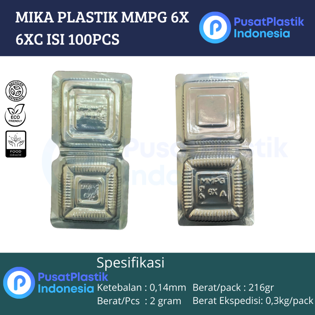 Mika Plastik MMPG 6x | 6xc | Mika Kue Makanan Uk 6X | 6XC @100pcs