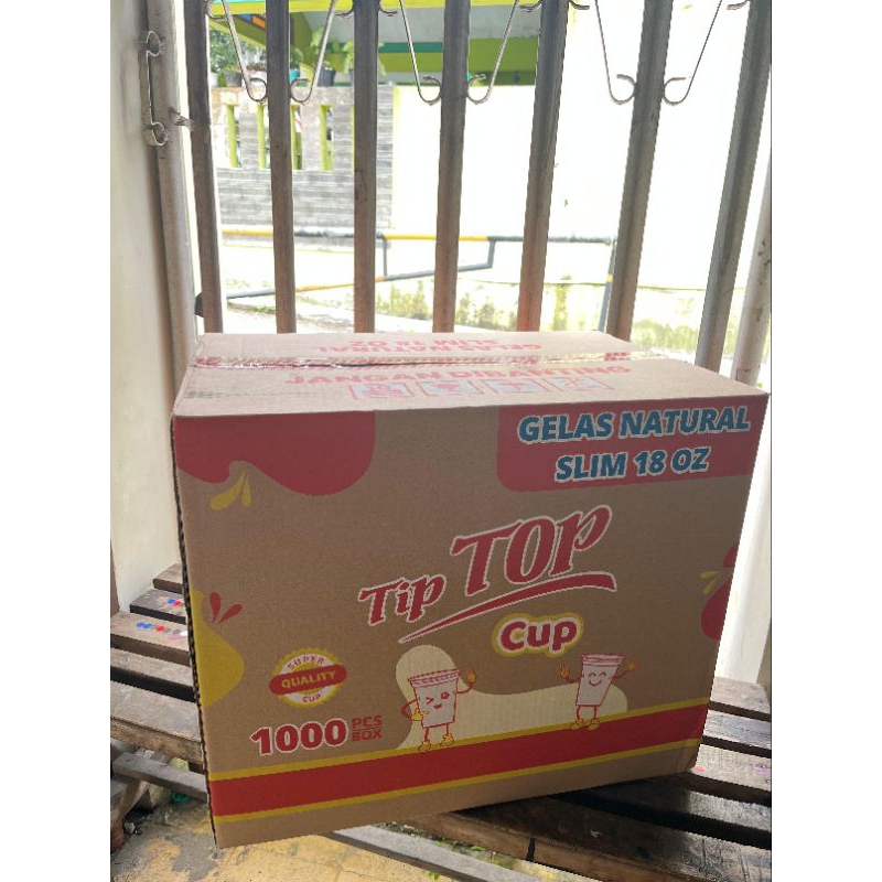 GELAS CUP PLASTIK 18OZ SLIM TIPTOP