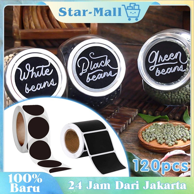 

120Pcs Sticker Label Hitam / Stiker Makanan Label