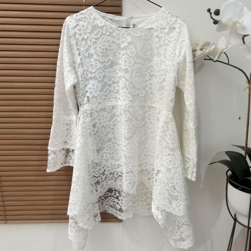 PRELOVED - Blouse Brukat Putih | blouse | Brukat | Baju Kondangan