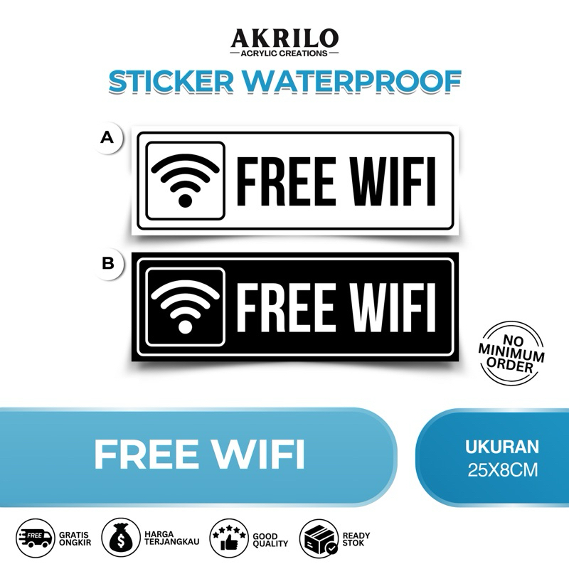 

STIKER FREE WIFI | STIKER PETUNJUK FREE WIFI | STIKER VINYL TAHAN AIR