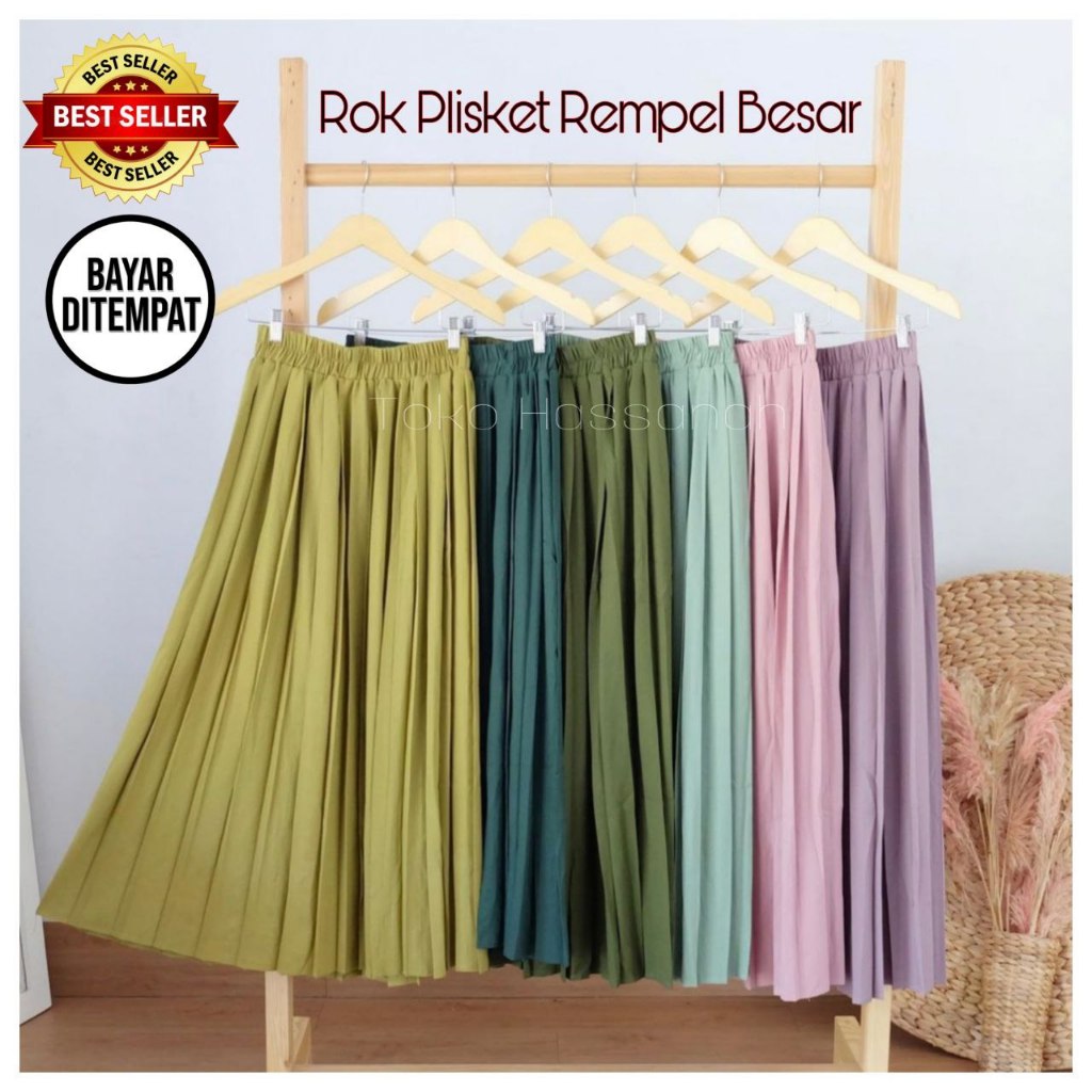 ROK PLISKET PREMIUM / ROK PLISKET PREMIUM HIJAU TELASI
