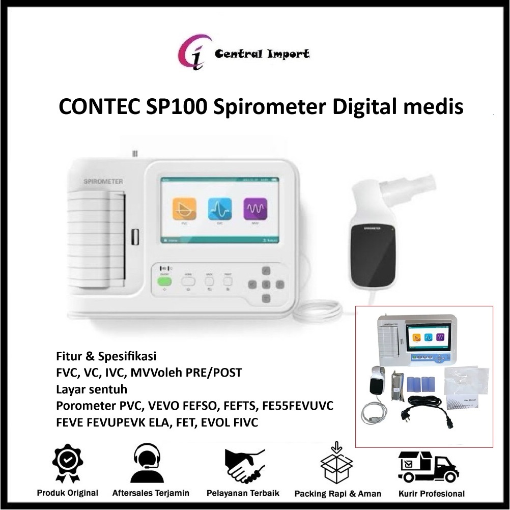 CONTEC SP100 Spirometer portabel Digital medis - SP100 Spirometer digital medical Original