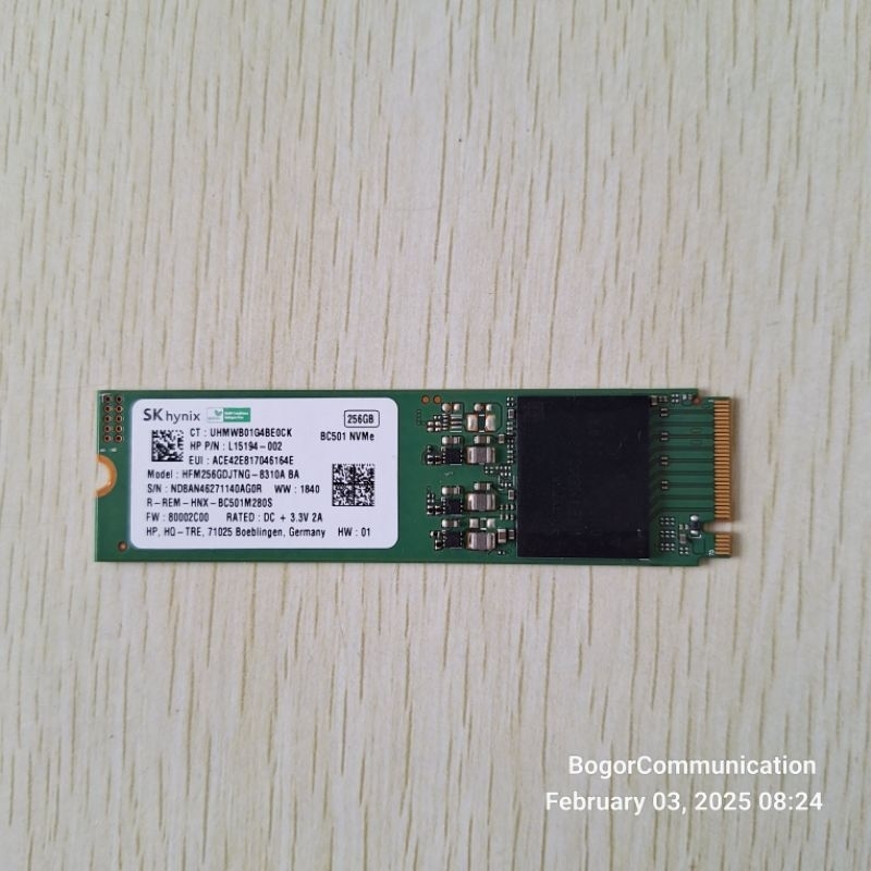 SSD M.2 NVMe Hynix 256GB PCIe Gen3 x4 Solid State Drive