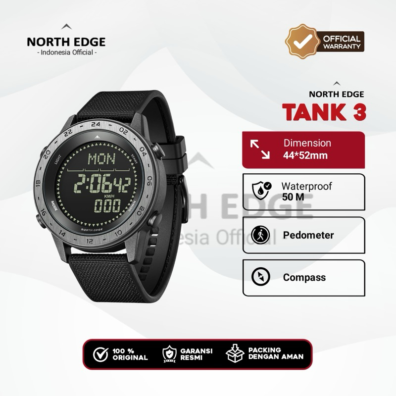 North Edge - Tank 3 Outdoor rugged watch digital watch compass