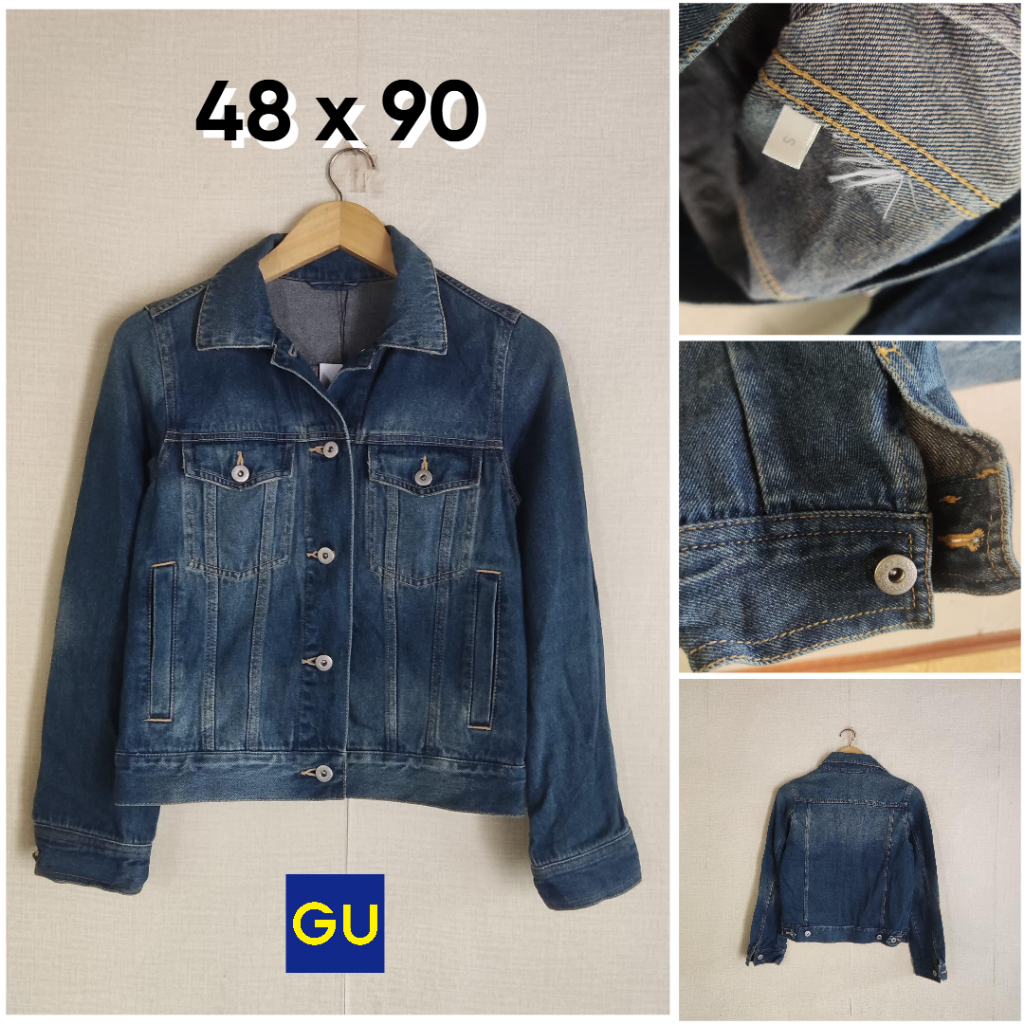 Jaket Jeans GU by Uni Denim Trucker Size S Wanita JH823