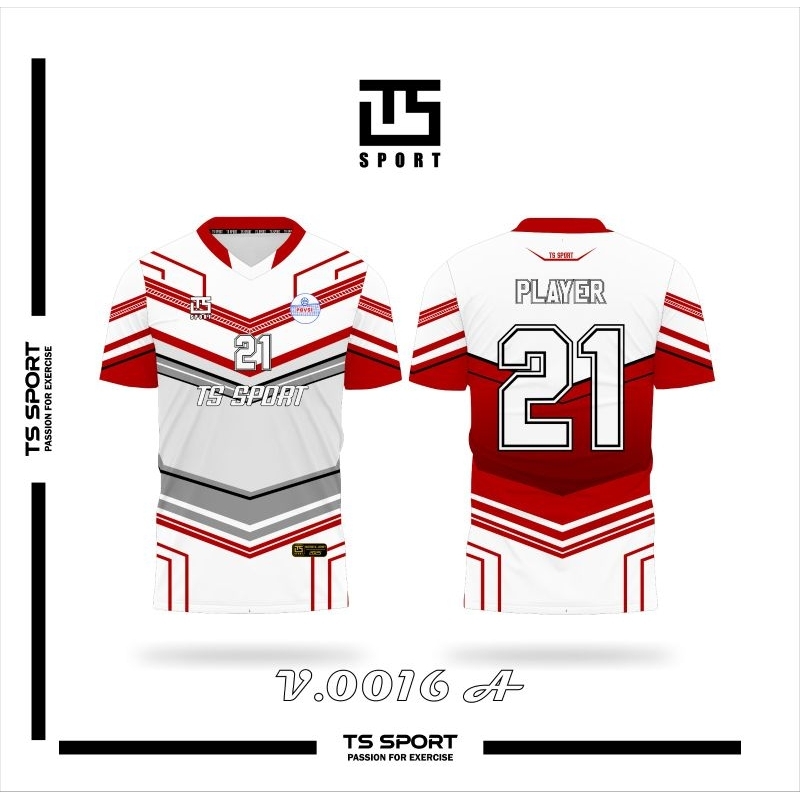 Kaos Jersey Voli Full Printing Gratis Tambah Nama Nomor Logo Sponsor