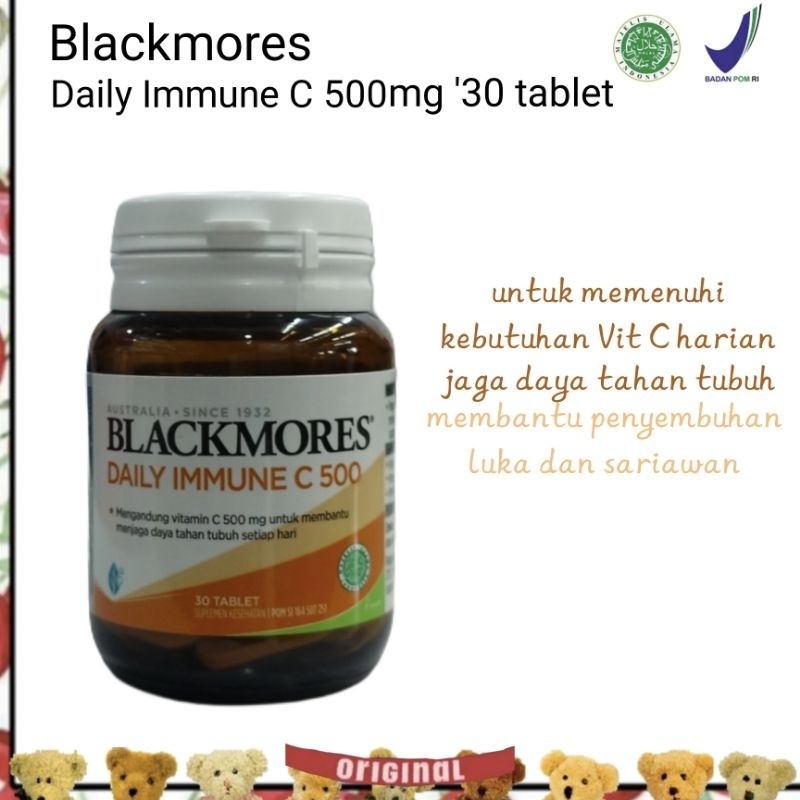 BLACKMORES DAILY IMMUNE C 500 MG isi 30 tablet ED:27/11/2026 produk original