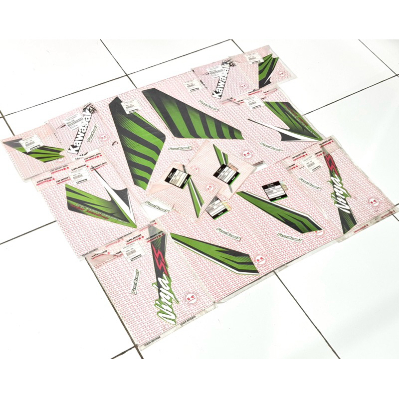 STRIPING STICKER STIKER SET FULSET NINJA SS ZEBRA HIJAU ORIGINAL