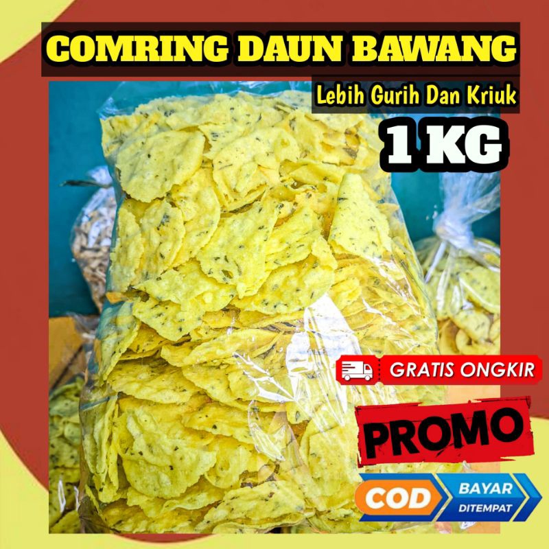 

1Kg Kecimpring / Comring Bawang Daun Gurih Dan Kriuk / Jablog / Cemilan murah viral / Best seller