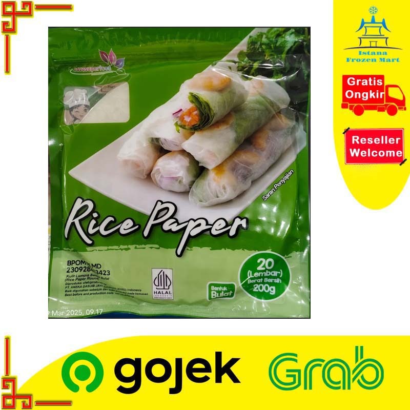 

Rice Paper Kulit Lumpia Bulat 200gr / 20 Lembar - JAVA SUPER FOOD
