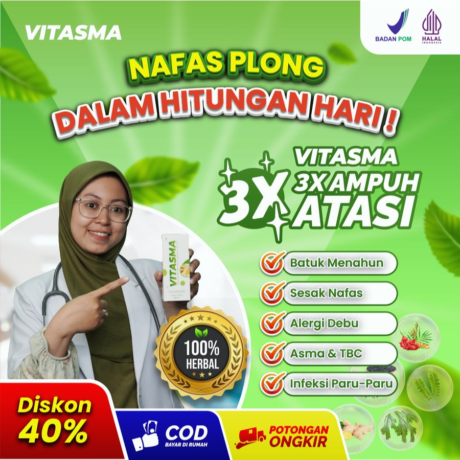 

VITASMA | Madu Asma Herbal Atasi Masalah Pernafasan Asma TBC Paru dan Batuk Menahun Halal BPOM