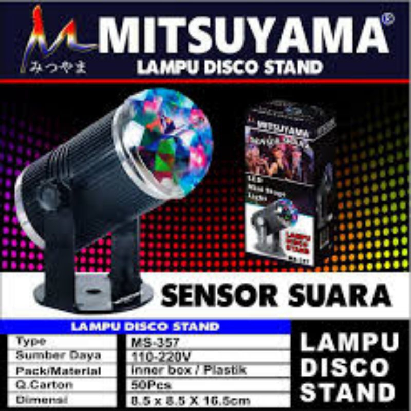 Lampu Disco Stand Sensor Suara Musik LED Mitsuyama MS-357 - Lampu Disco