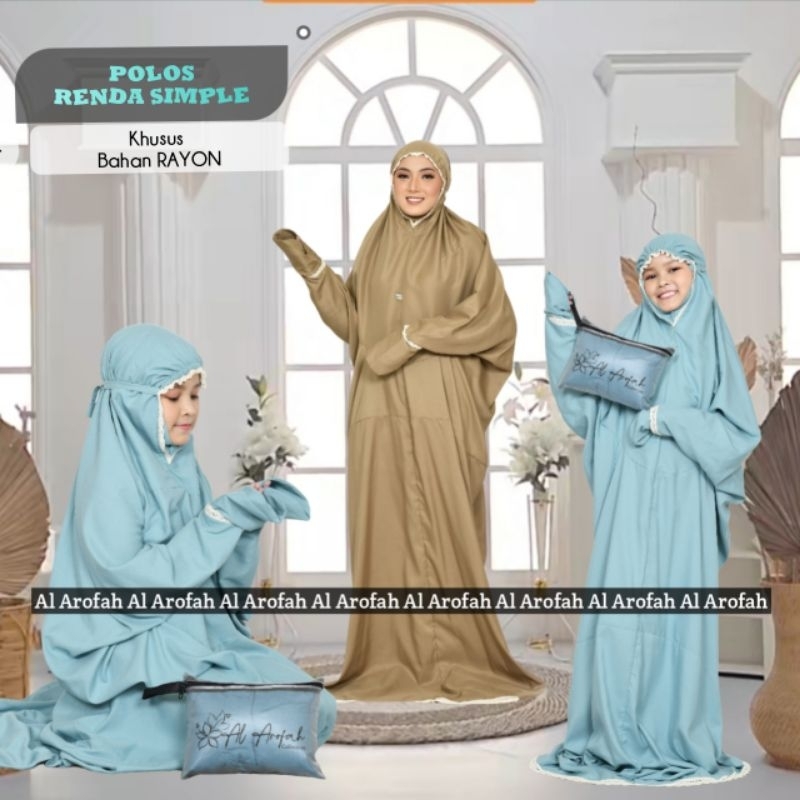 Al AROFAH  Mukena Terusan Dewasa | anak | remaja polos bahan  RAYON