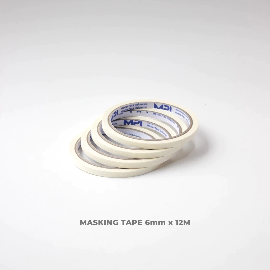 

Masking Tape | Lakban Kertas Ukuran Lebar 6 mm x Panjang 12 m Merek MPI Tidak Meninggalkan Bekas