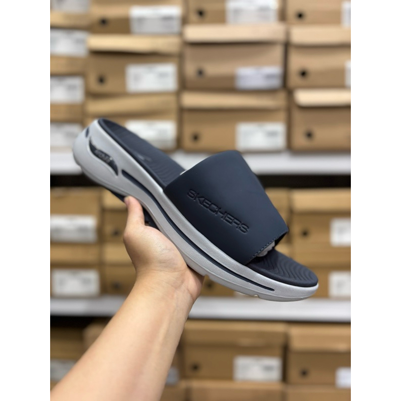 SANDAL SLIP ON PRIA SKECHERS GO WALK ARCH FIT SANDAL NAVY ORIGINAL BNIB SHOES SIZE 44.5