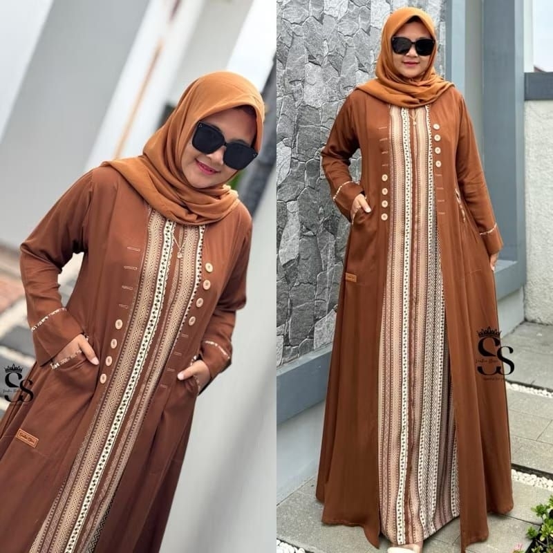(READY STOCK) ABAYA CHOCOLATE SAULIN STORE SIZE XL