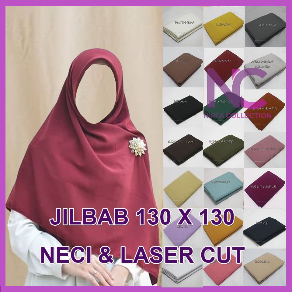 Jilbab segi empat wolfis jumbo 130 x 130 / jilbab segi empat polos / jilbab syari jumbo / jilbab seg