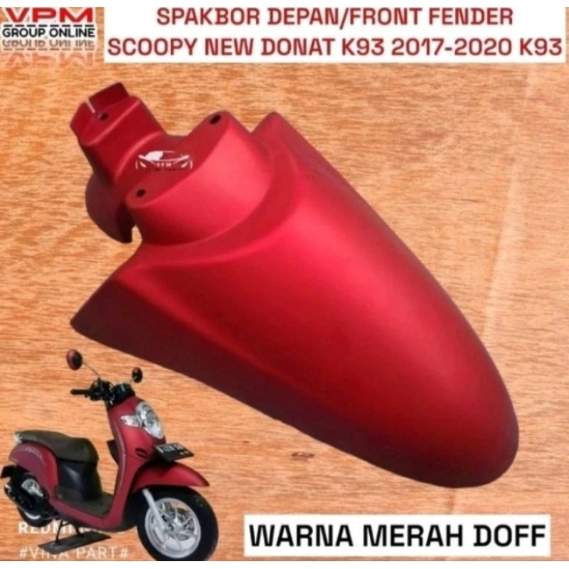 spakbor depan scoopy new esp k93 ring 12 2018 2019 2020 non original merah doff