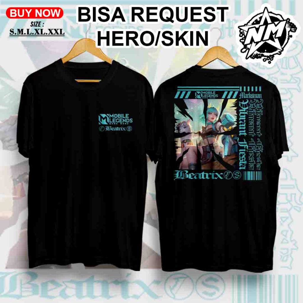 Kaos Beatrix MLBB - Kaos Mobile Legend - Kaos Skin Vibrant Fiesta - Kaos custom - Kaos Terbaru 2025 