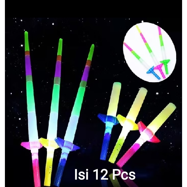 Grosir Isi 12Pcs Mainan Stick Pedang Nyala Naruto Lightsaber 64cm Bisa Panjang Pendek Star Wars Swor