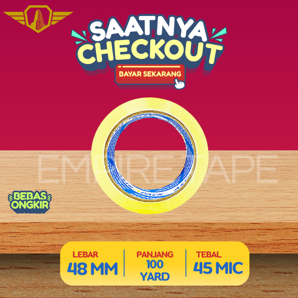 

Lakban Isolasi Bening Coklat 48 Mm x 100 Yard | Selotip BOPP Astrapack
