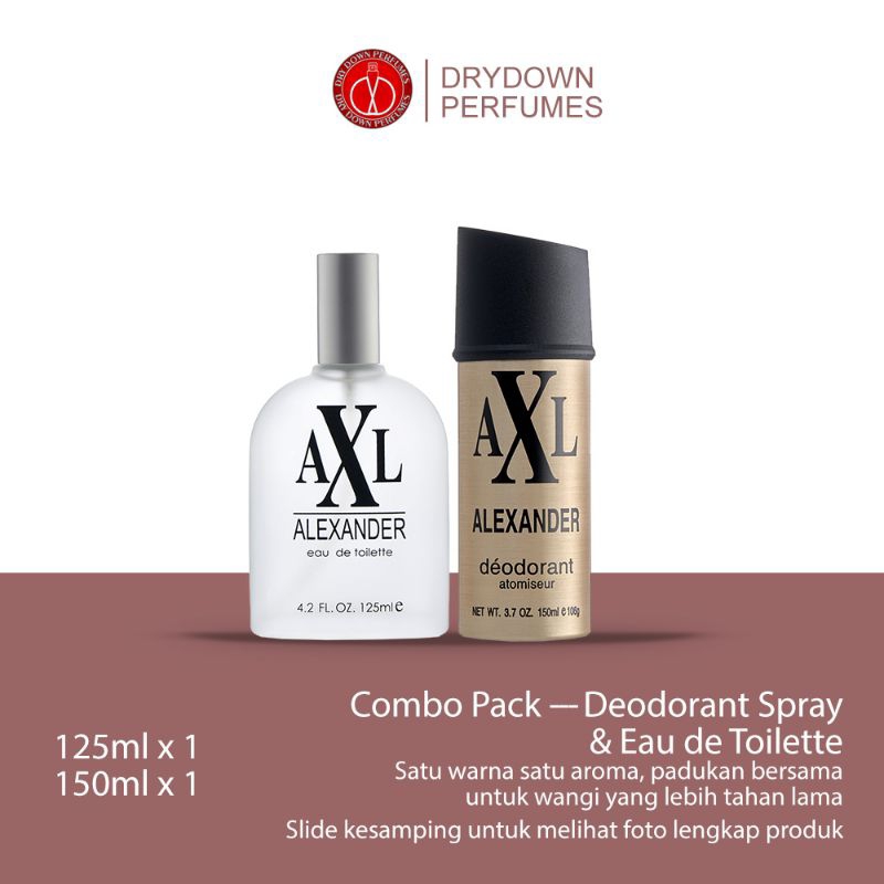 PAKET COMBO AXL ALEXANDER DEO SPRAY 150ML GOLD & AXL ALEXANDER EDT 125ML GOLD