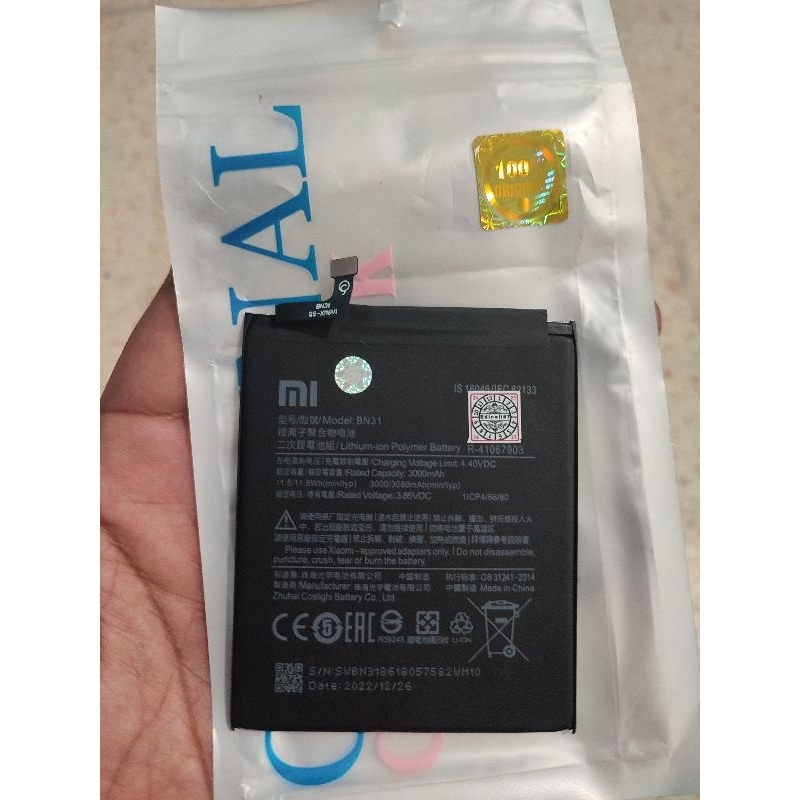 baterai redmi BN31 original