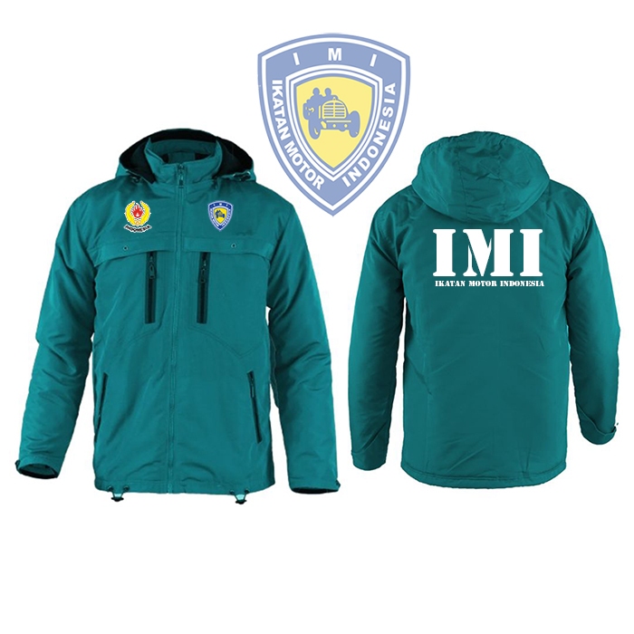 Jaket Parasut Ikatan Motor Indonesia Jaket Touring Pria Semi WF Tebal Free Nama/Custom Logo Sablon