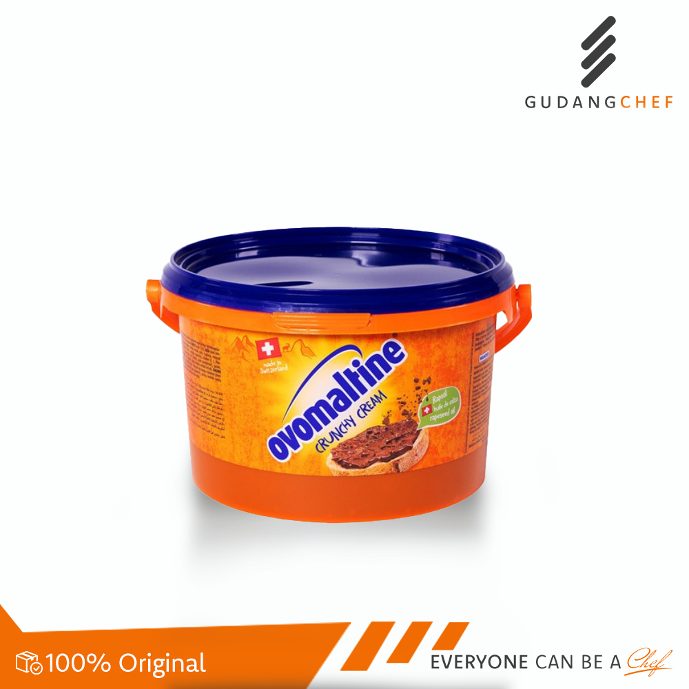 

men Ovomaltine Crunchy Cream 2.5kg - Selai Cokelat Malt dengan Crunchy Bits