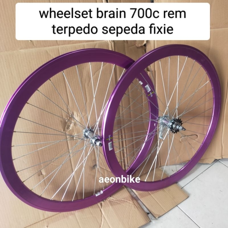 velg set 700c terpedo wheelset sepeda fixie wheelset depn belakang