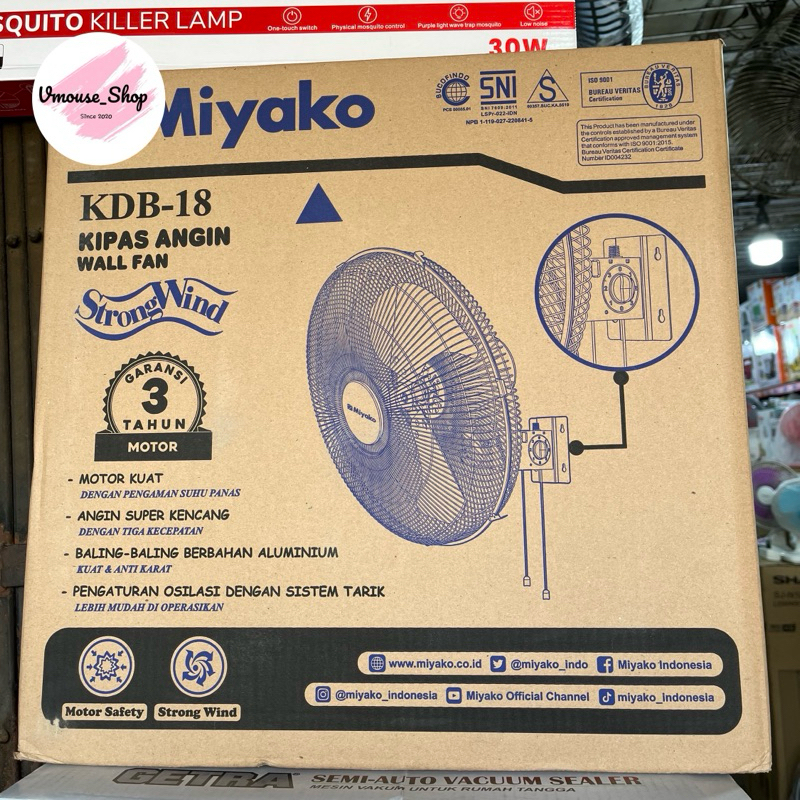 MIYAKO KIPAS DINDING BESI KDB 18 - KIPAS DINDING BESI 18 INCH - KIPAS BESI MIYAKO 18 INCH - KIPAS TE