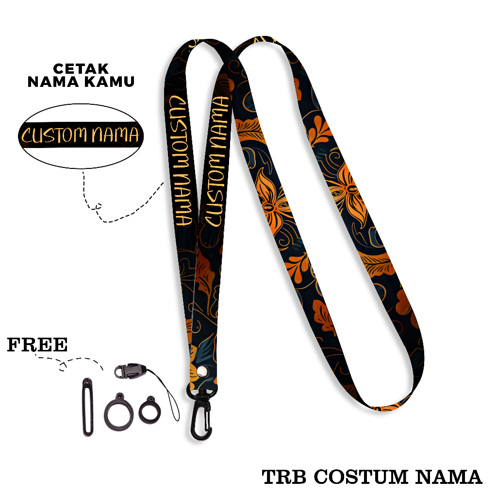

Lanyard Custom Nama Satuan Ethnik Series 1,5 cm Tali Gantungan Name Tag Strap Phone Printing 2 Sisi