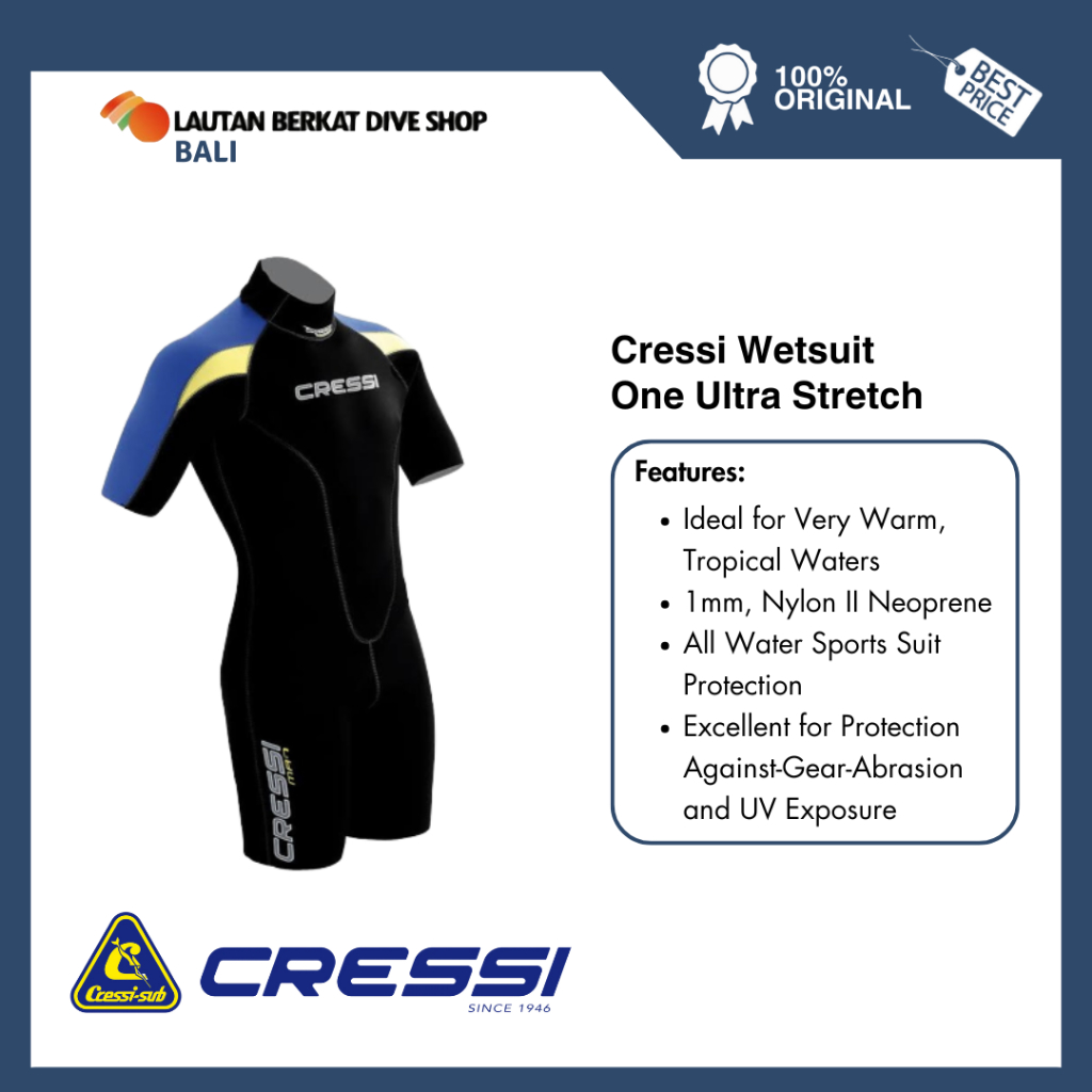 Wetsuit Shorty Cressi ONE Ultrastretch 1MM
