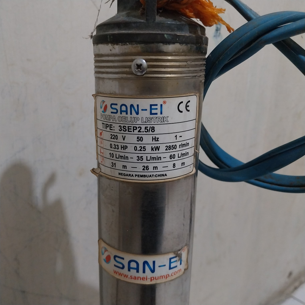 Pompa Celup Listrik Pompa Satelit 3 inch 0.33 HP San Ei Noril(Submersible Pump 3" 0.33 HP) Second Mi