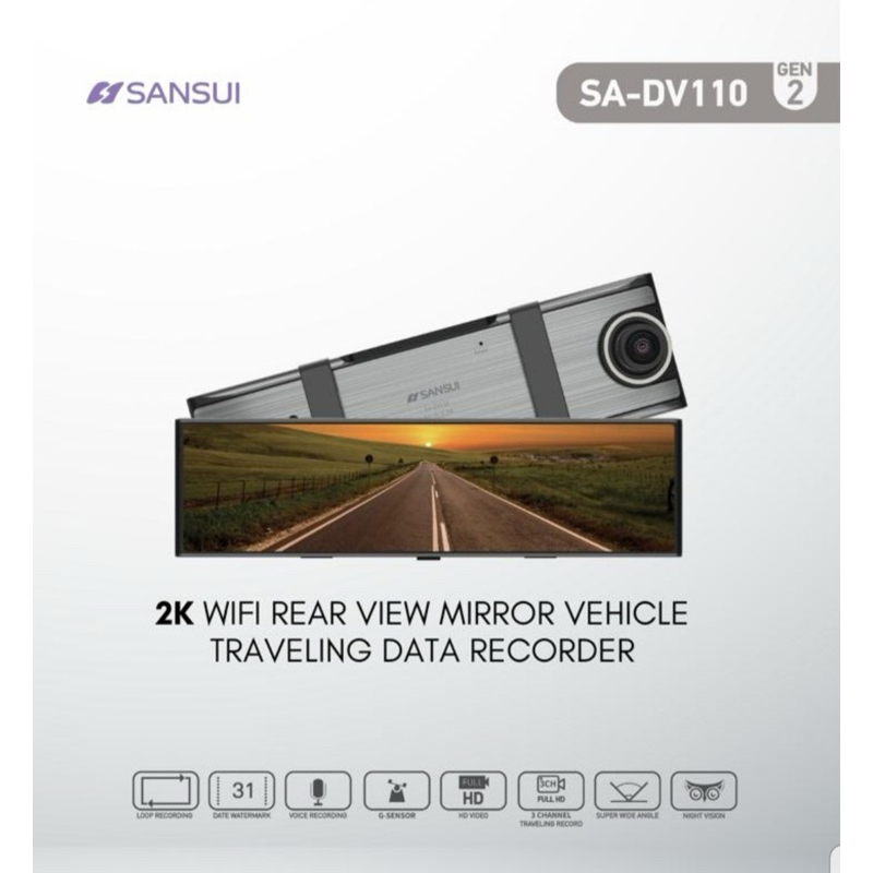 DVR dashcam sansui 3camera 2K