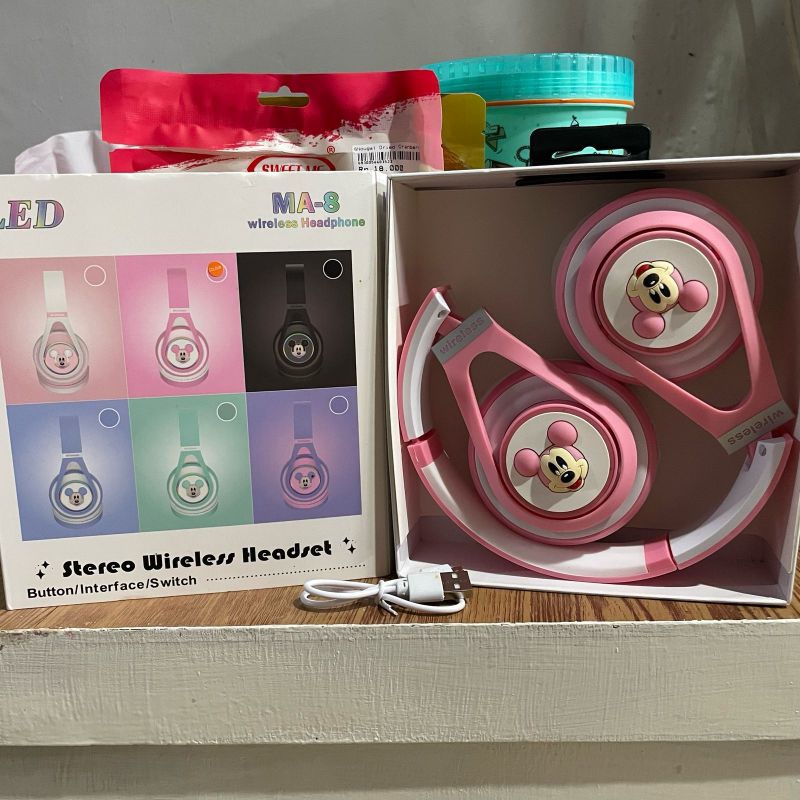 Headphone Bluetooth Disney Mickey MA-8 Wireless LED Light
