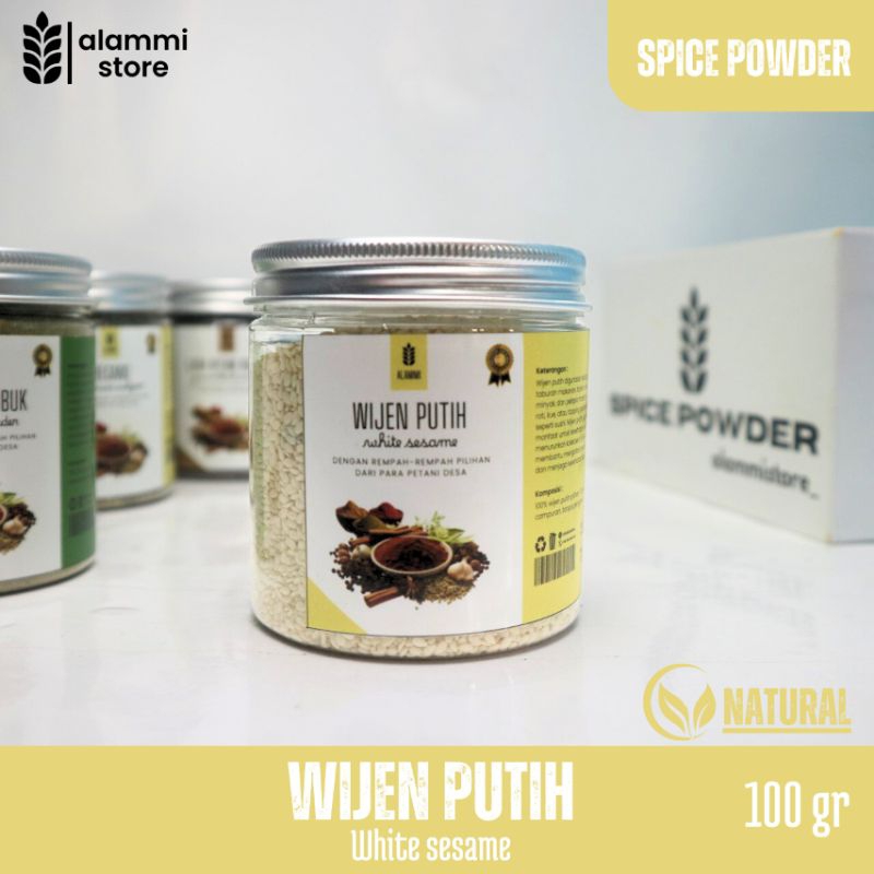

Wijen Putih White Sesame 100 gr Tanpa Pengawet Tanpa Campuran Tanpa Msg Rempah - Rempah spice Powder