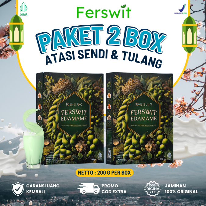 

Ferswit Edamame Susu Edamame Asli Jepang Herbal Atasi Nyeri Sendi dan Asam Urat Official 2 Box