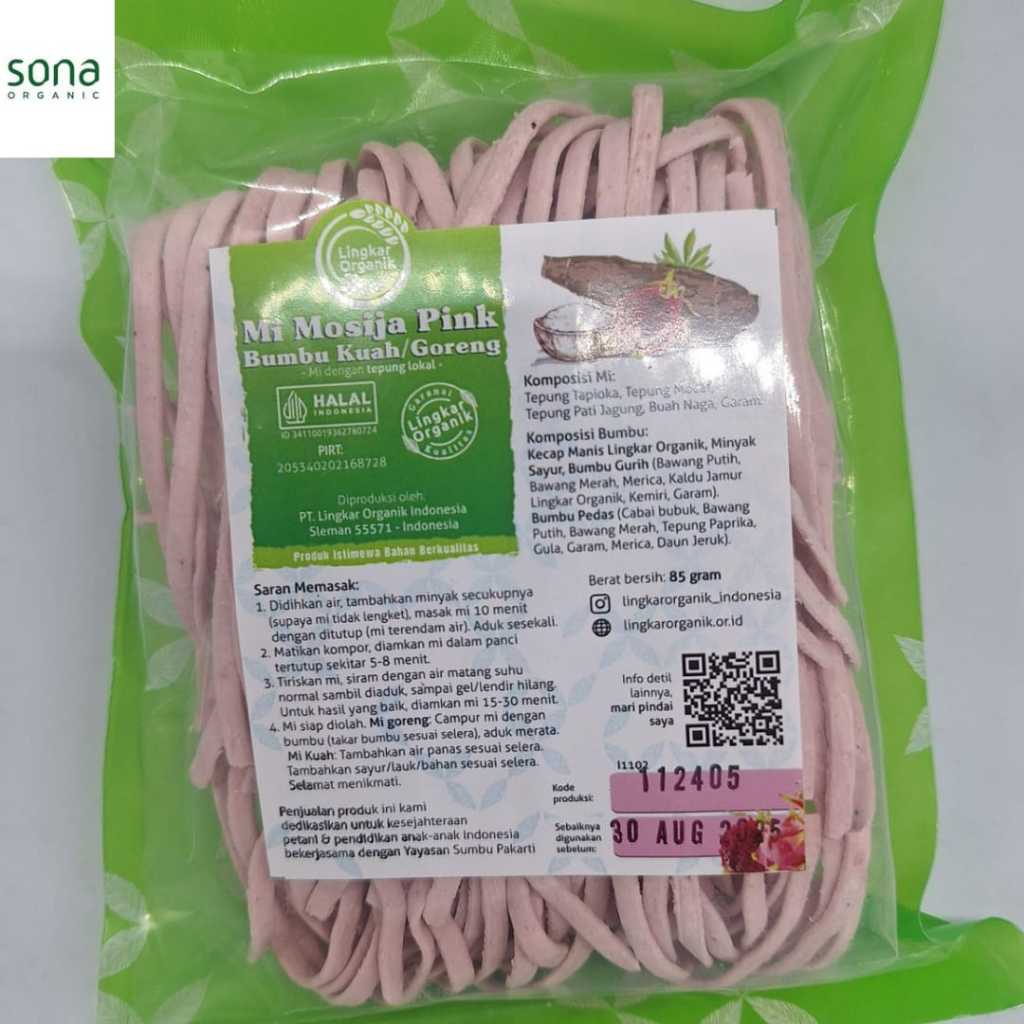 

Mie Mosija Pink 85gr - Lingkar Organik - Bumbu Kuah / Goreng + BUMBU